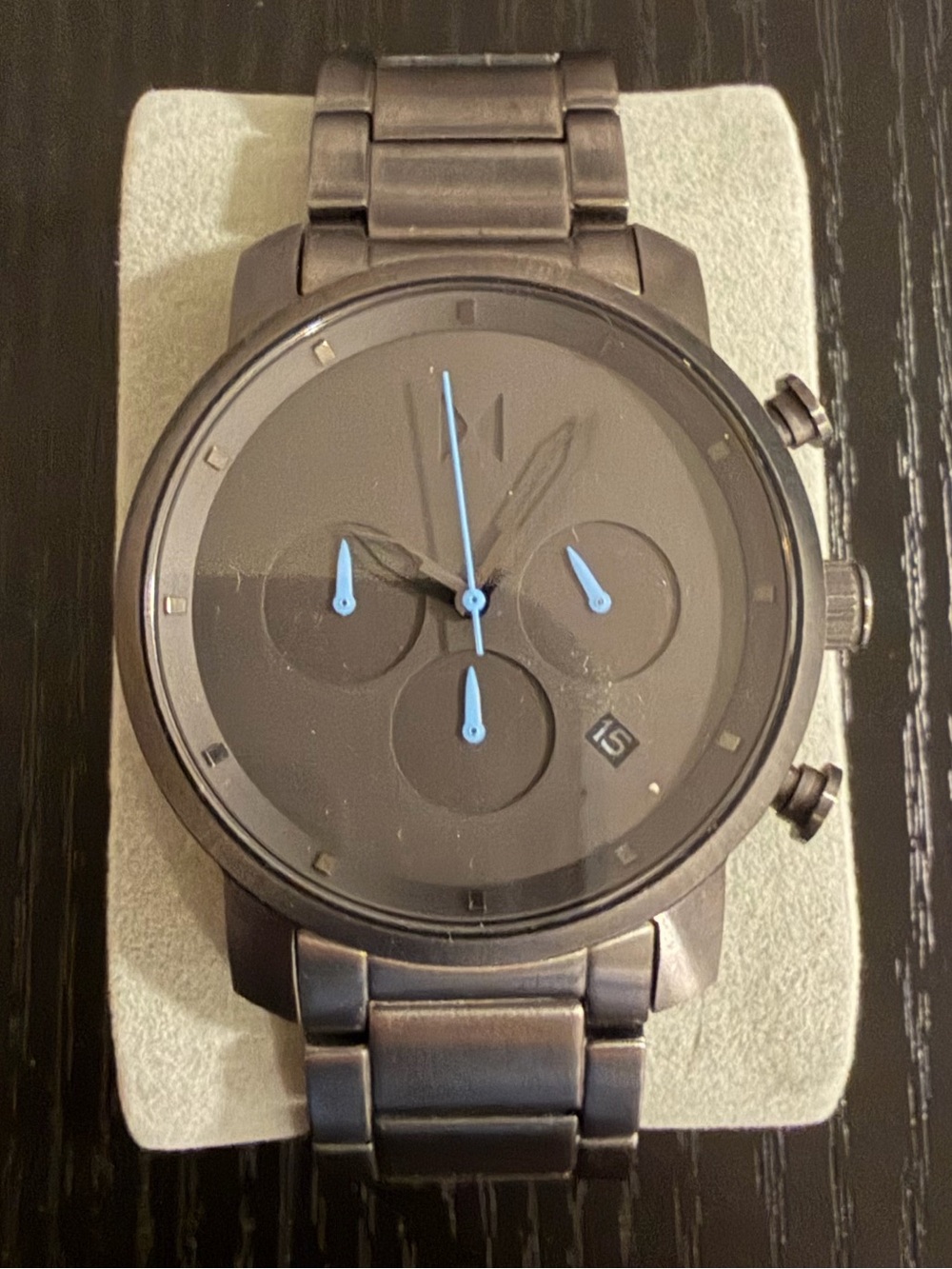 MVMT Men’s Gunmetal Stainless Steel Chronograph Watch Blue Hands